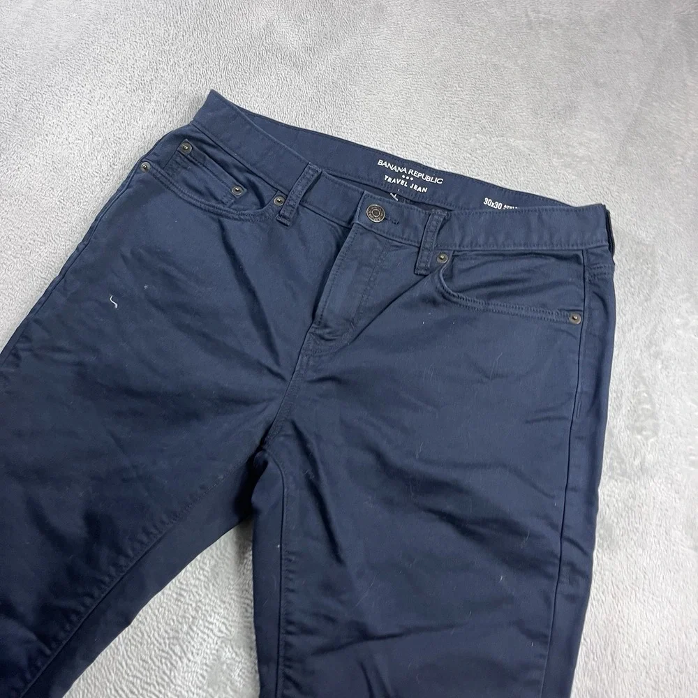 Banana Republic Travel Jean Blue Mens 30x28* Pants Athletic Fit‎